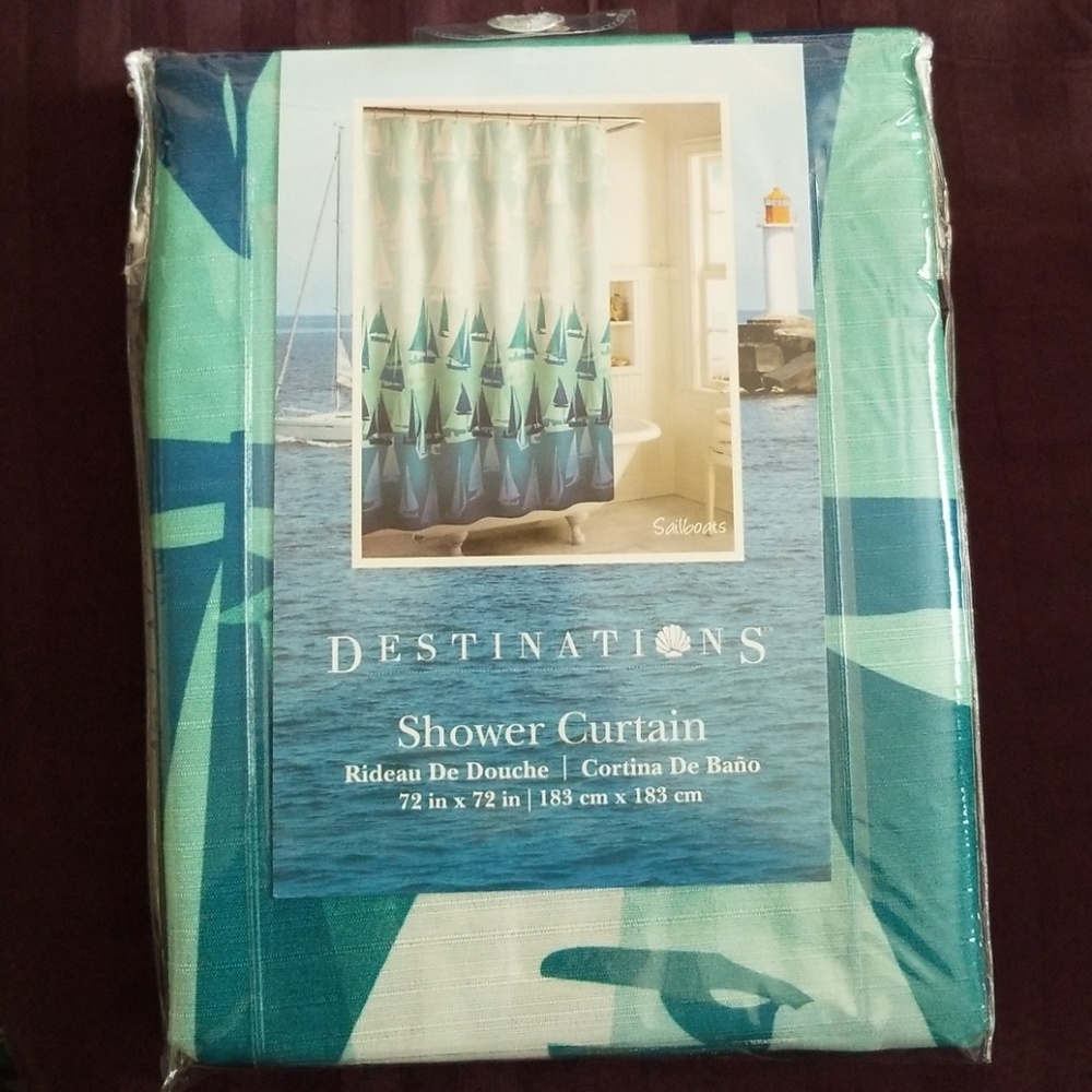 Sailboat shower curtain